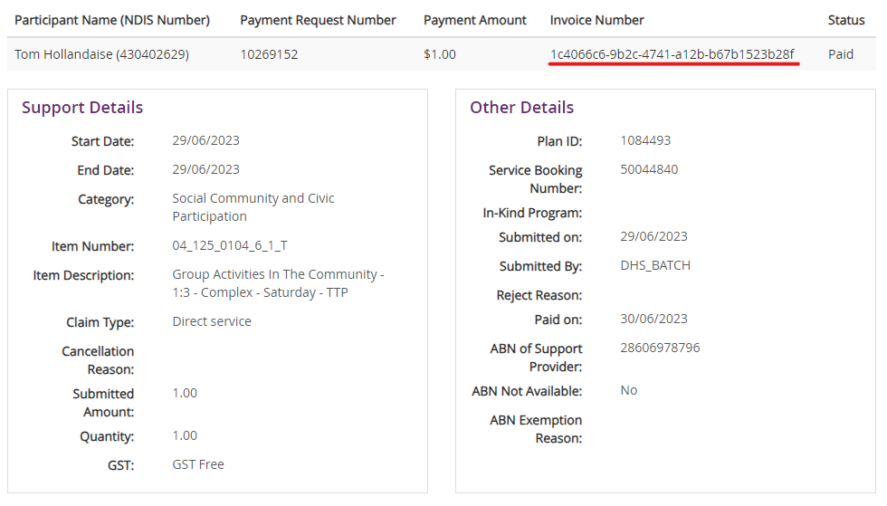 NDIS Payments